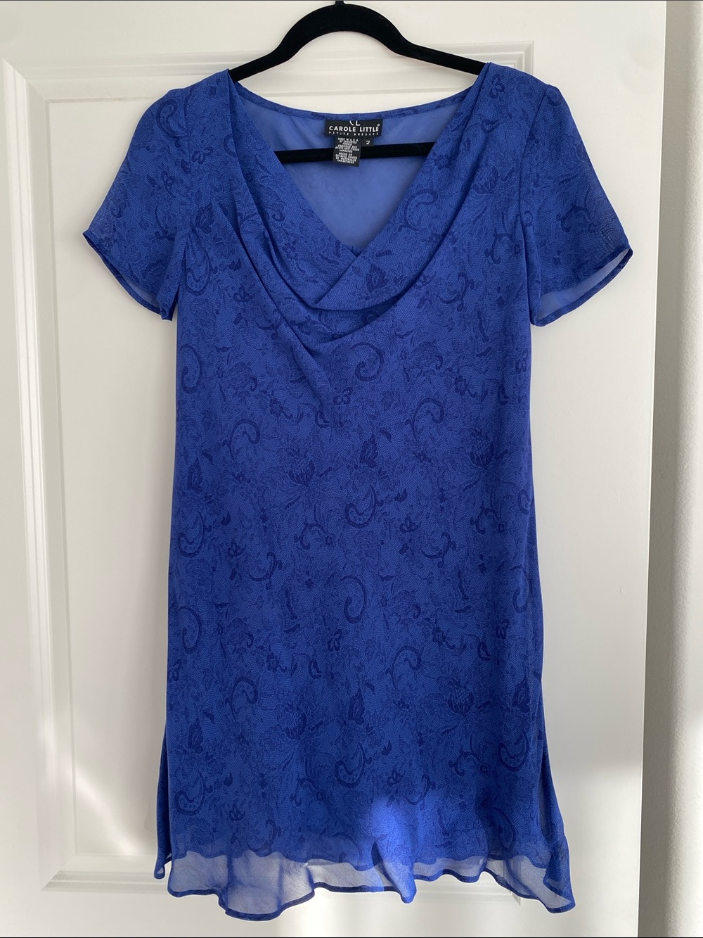Carole Little Blue Floral Petite Dress